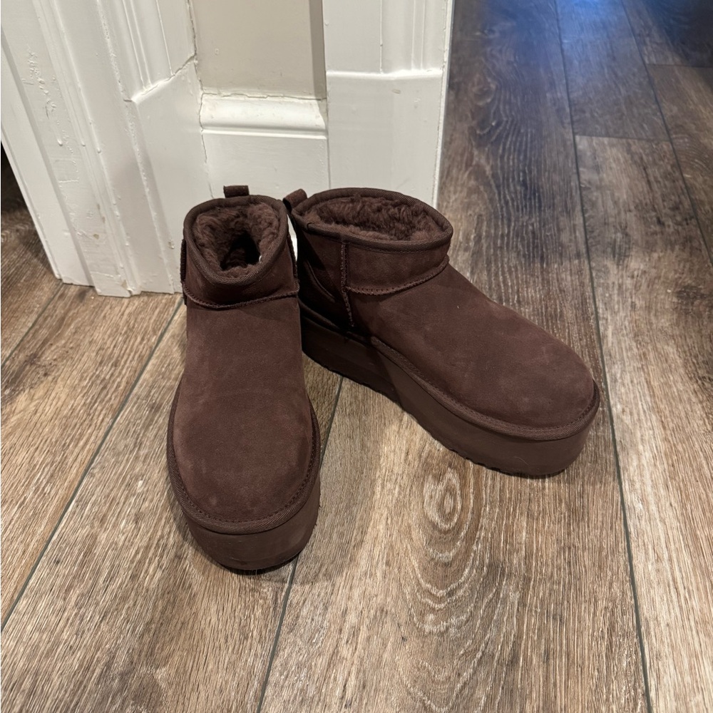UGG Chocolate Suede Ankle Booties